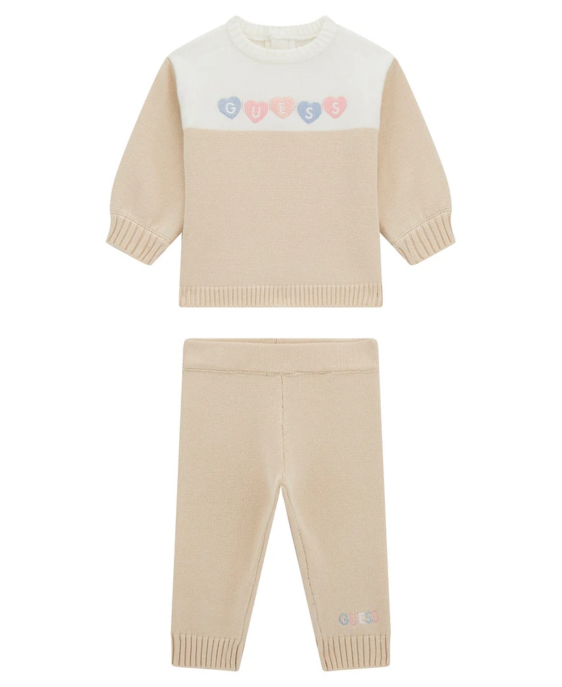 Guess Baby Girl Sweater and Sweatpant, 2-Piece Set