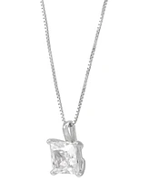 Grown With Love Certified Lab Grown Princess Solitaire 18" Pendant Necklace (1 ct. t.w.) in 14k White Gold