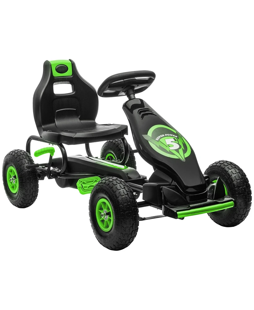 Kids Pedal Go Kart Ride-on Toy with Ergonomic Comfort, Pedal Car with Tough, Wear-Resistant Tread, Go Cart Kids Car for Boys & Girls with Suspension S