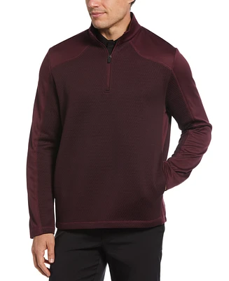 Pga Tour Men's 3D Textured Long Sleeve Quarter-Zip Sweatshirt