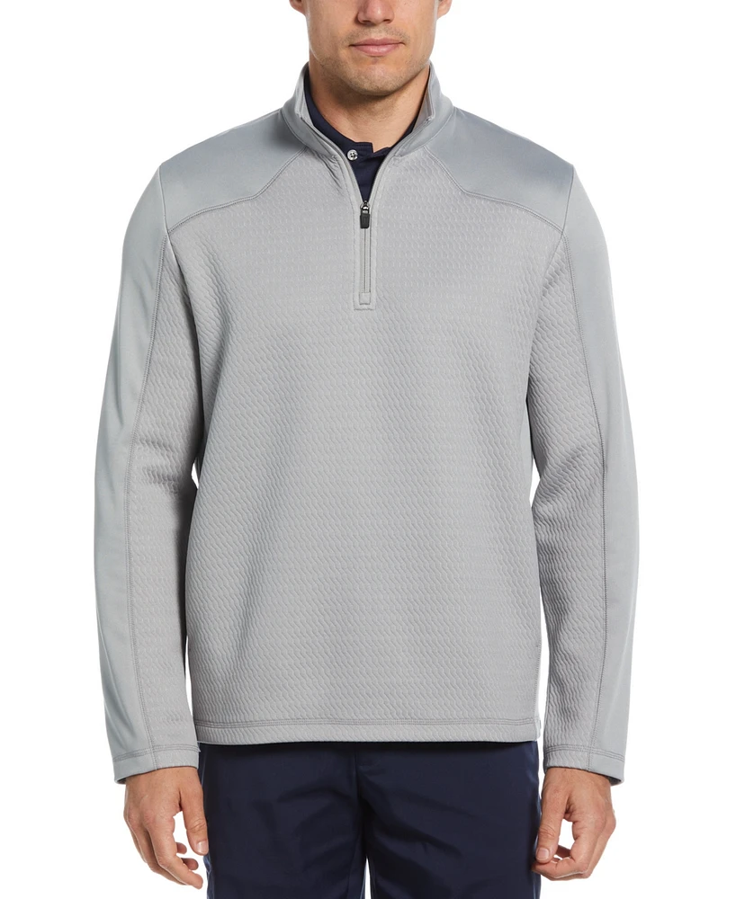 Pga Tour Men's 3D Textured Long Sleeve Quarter-Zip Sweatshirt