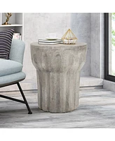Delphinus Side Table: Modern Concrete Elegance For Outdoor Living