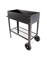 Aveyas Mobile Metal Raised Garden Bed Cart with Legs