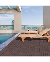 Plastic Interlocking Deck Tiles, 11.8" x11.8" (Pack of 44), Patio Flooring Outdoor Waterproof All Weather Use for Garden Poolside Front/Back