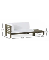 Oana Left Corner Bench And Coffee Table, White