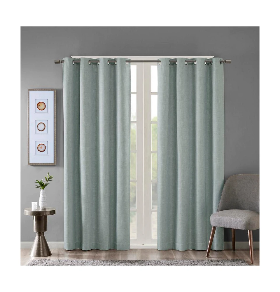 Streamdale Furniture Printed Heathered Blackout Grommet Top Curtain Panel(Only 1 Pc Panel)