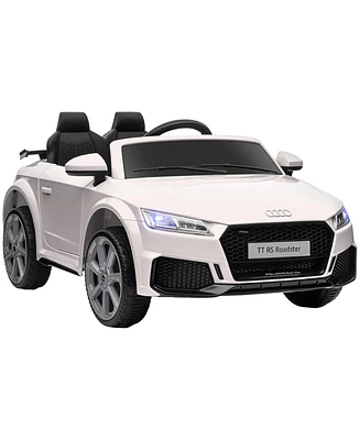 Simplie Fun 6V Kids Electric Ride On Car, Licensed Audi Tt Rs with Seat and Remote Control, Horn, Music, MP3 - White