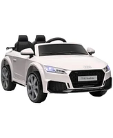 Streamdale Furniture 6V Kids Electric Ride On Car, Licensed Audi Tt Rs with Seat and Remote Control, Horn, Music, MP3 - White