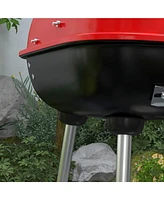 Portable Charcoal Grill with Bottom Shelf, Bbq Smoker with Wheels and Adjustable Vents on Lid for Picnic Camping Backyard Cooking, Black