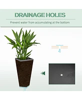 Set of 3 Tall Planters, 28.75", 24.5", 20.5", MgO Indoor Outdoor Planters with Drainage Holes, Stackable Flower Pots for Garden, Patio,
