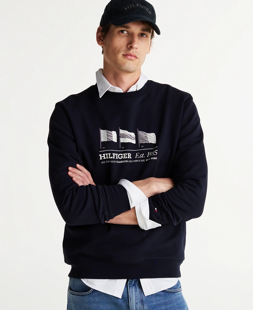 Tommy Hilfiger Men's Flags Logo Graphic Sweatshirt