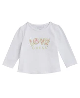 Guess Baby Girl Long Sleeve T-Shirt and Terry Pant, 2-Piece Set