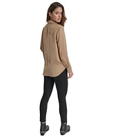 Dkny Jeans Women's Collared Long-Sleeve Blouse