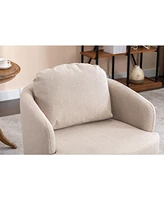 Slickblue Swivel Accent Chair with Solid Wood Round Brown Base for Elegant and Comfortable Seating