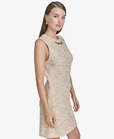 Halston Women's Tweed Chain-Trim Shift Dress