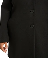 Calvin Klein Plus Notched-Collar Single-Breasted Coat