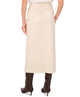 1.state Women's Denim Front-Slit Midi Skirt