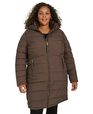 Calvin Klein Plus Size Hooded Zip-Front Puffer Coat