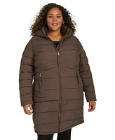 Calvin Klein Plus Size Hooded Zip-Front Puffer Coat
