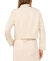 1.state Women's Striped Double-Breasted Cropped Jacket