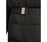 Calvin Klein Plus Belted Hooded Puffer Coat