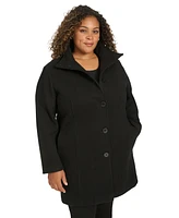 Calvin Klein Womens Plus Size Walker Coat, Created for Macys