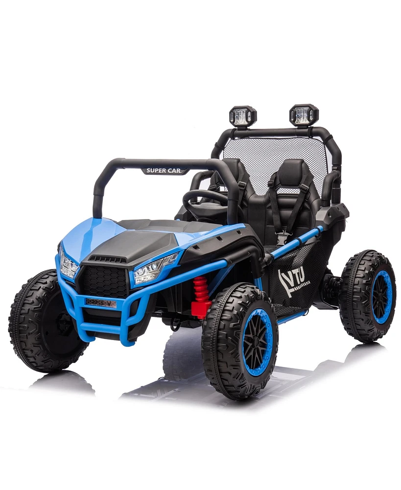 Simplie Fun 24V Two-seater Kids Ride On Utv W/Parents Control,400W Super Power, Four