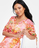 I.n.c. International Concepts Women's Drawstring-Sleeve Maxi Dress, Exclusively at Macy's