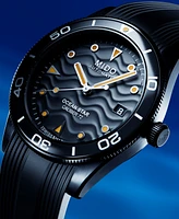 Mido Men's Swiss Automatic Ocean Star Captain Black Rubber Strap Watch 39mm