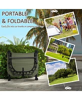 Camping Cot for Adults, Folding Bed with Soft Padded Cushions & Headrest, 180 Adjustable Reclining Lounger, Heavy Duty and Portable with a 400 lbs. Ca