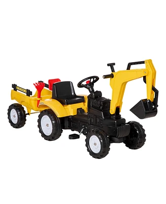 Streamdale Furniture Digger Ride-on Truck Kids Car with Horn, Excavator Ride