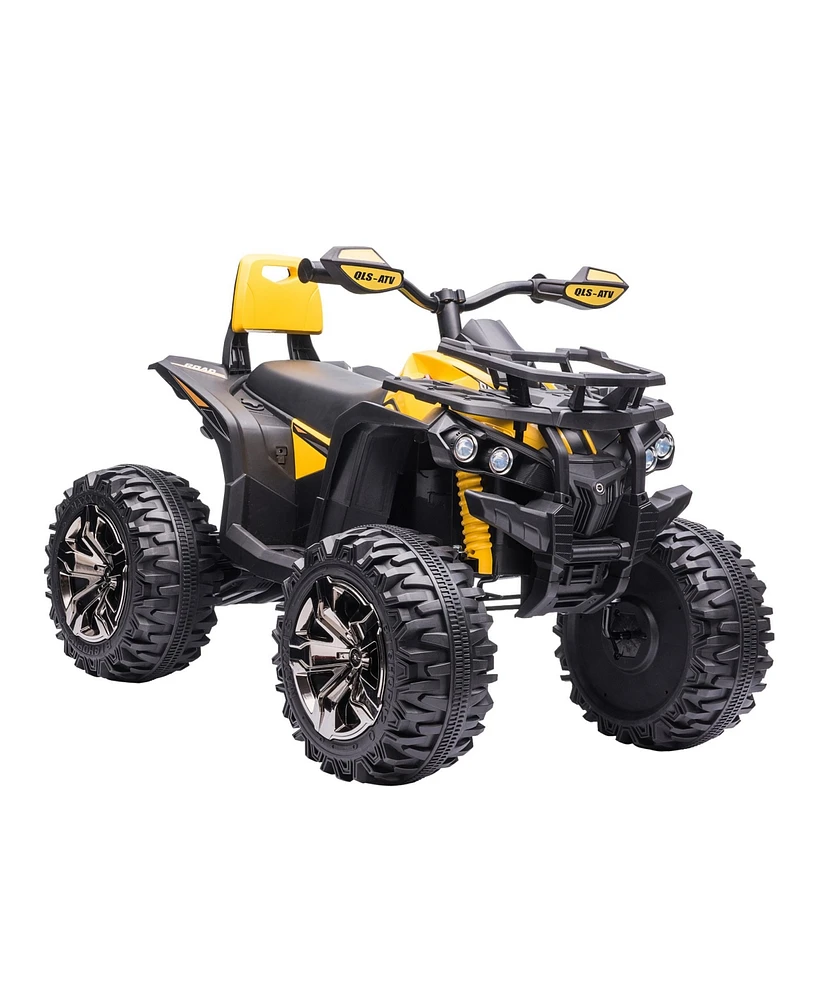 Streamdale Furniture 12V Kids Atv Ride-on Four-Wheeler Toy Car with Music, Realistic Headlights, Wide Wheels, Rechargeable Battery