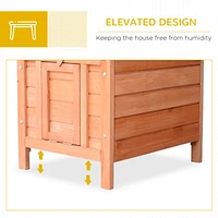 Streamdale Furniture Small Wooden Rabbit Hutch Bunny Cage Guinea Pig Cage Duck House Dog House with Openable & Waterproof Roof, Natural