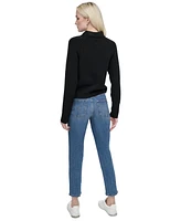 Dkny Jeans Women's Collared Raglan-Sleeve Sweater