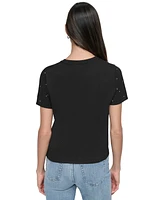 Dkny Jeans Women's Studded Short-Sleeve T-Shirt