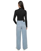 Dkny Jeans Women's Ribbed Mock Neck Bodysuit