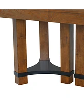 Streamdale Furniture Rustic 7-Piece 76.4inch Extendable Dining Table Set with 18inch Removable Leaf, 2 Arm Chairs and 4 Armless Chairs, Brown