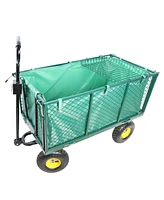 Flower Cart Garden Flower Cart is easier to transport firewood (green+cloth bag)
