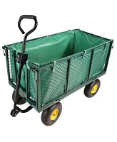 Streamdale Furniture Flower Cart Garden Flower Cart is easier to transport firewood (green+cloth bag)