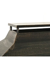 37-Inch Rectangular Metal Outdoor Wood Burning Fireplace