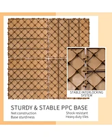 Plastic Interlocking Deck Tiles, 11.8" x11.8" (Pack of 44