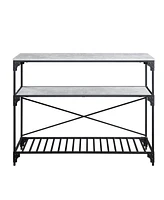 Streamdale Furniture Jakob Kitchen Island, Black & Concrete Finish