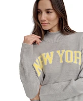 Dkny Jeans Women's New York Intarsia-Knit Mock Neck Sweater