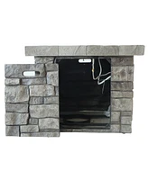 30" Outdoor Square Mgo Propane Fire Pit - 40,000 Btu, Grey