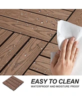 Streamdale Furniture Wood Plastic Composite Deck Tiles Set of 20pcs, Composite Decking Resist Rust, Water, Weather, Easy to Diy & Maintain, Indoor&Out