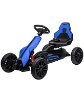 Streamdale Furniture Kids Pedal Go Kart, Outdoor Ride on Toy with Adjustable Seat, Swing Axle, Handbrake, 4 Non