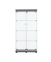 Slickblue Two Door Glass Cabinet Display with 4 Shelves