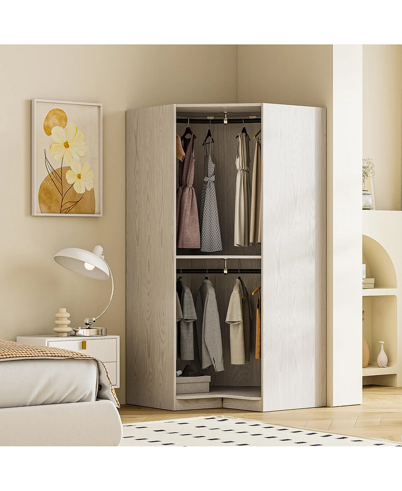 Streamdale Furniture Polygon Corner Wardrobe, Natural