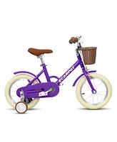 Streamdale Furniture Kids'Bike Girls Bike 16 Inch Wheels,1-Speed Child Bicycles For 3-4 Years, With Removable Training Wheels Baby Toys, Front V Brake