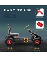 Kids Pedal Go Kart Ride-on Toy with Ergonomic Comfort, Pedal Car with Tough, Wear-Resistant Tread, Go Cart Kids Car for Boys & Girls with Suspension S